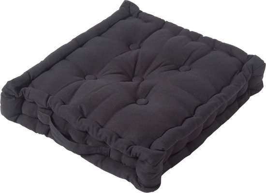 HOMESCAPES Galette de chaise coussin rehausseur en coton à carreaux