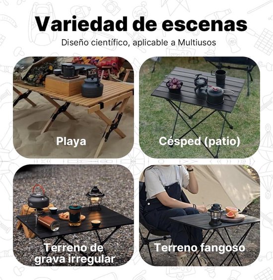 Campingtafel inklapbaar en in hoogte verstelbaar van aluminium voor picknick - tuintafel voor draagbaar feest zwart S vouwtafel van Merkloos — afbeelding 4
