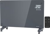 Auronic Elektrische Kachel – Convectorkachel met Thermostaat en Afstandsbediening - Glazen Paneelverwarming - 2000W Heater - Grijs