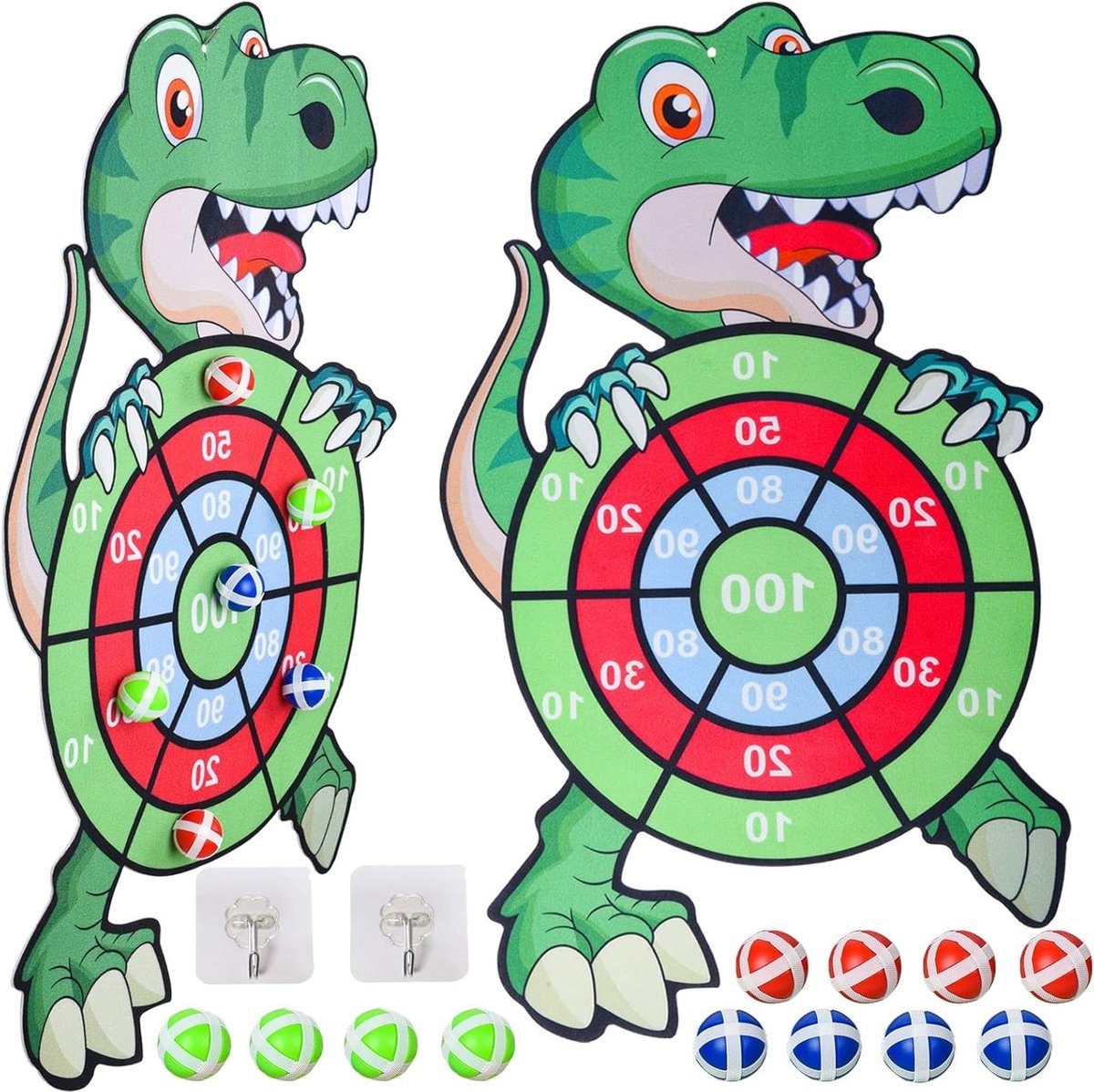 Dartbord 73 cm klittenbandsluiting dartplank voor kinderen met 12-klevende ballen - binnen en buiten hangende dart-werpset.