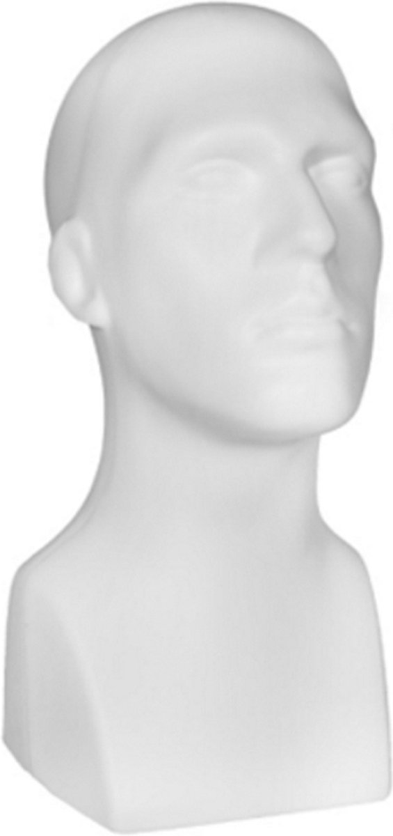 Gruppo Corso Paspop Hoofd Man Wit - Mannequin Hoofd - Etalage Hoofd