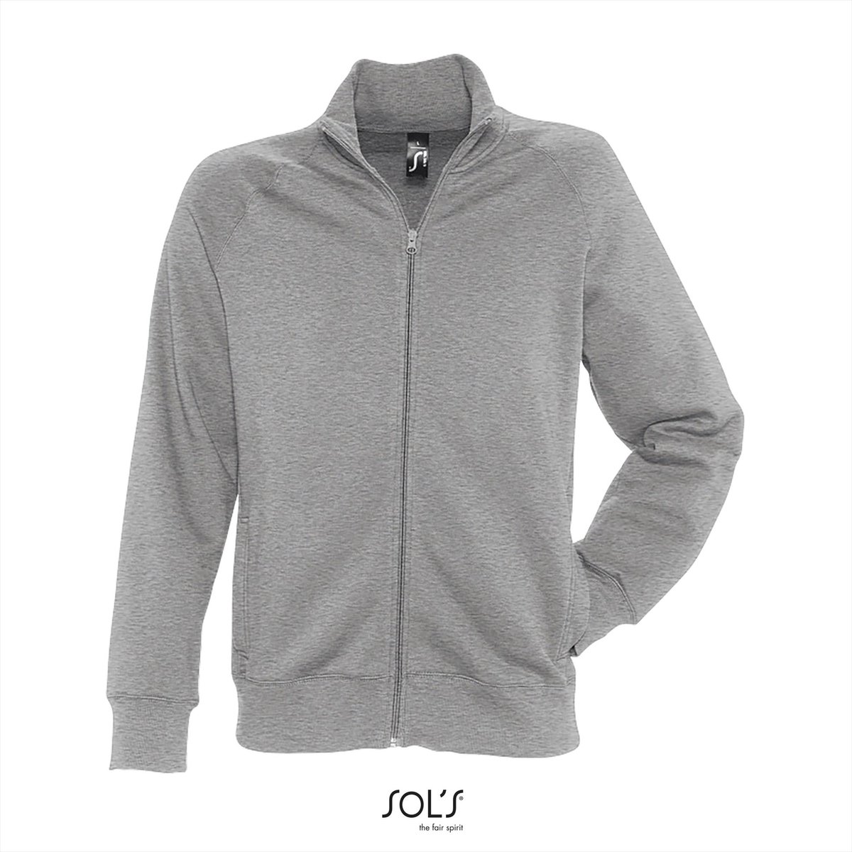 SOL’ Men´ Zipped Jacket Sundae L472 Deep Melange Grijs