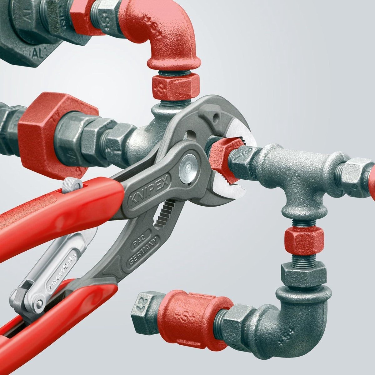 Waterpomptang met automatische instelling - grijs geatramenteerd - anti-slip kunststof bekleed - 250 mm