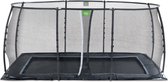 EXIT Dynamic groundlevel trampoline 275x458cm met veiligheidsnet - zwart