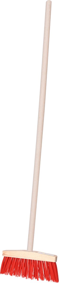 Goedkoopste Brumag Voegenbezem Vega voor randjes - Harde vezels - 30 cm breed - Houten steel van 130 cm - smalle kop - rood