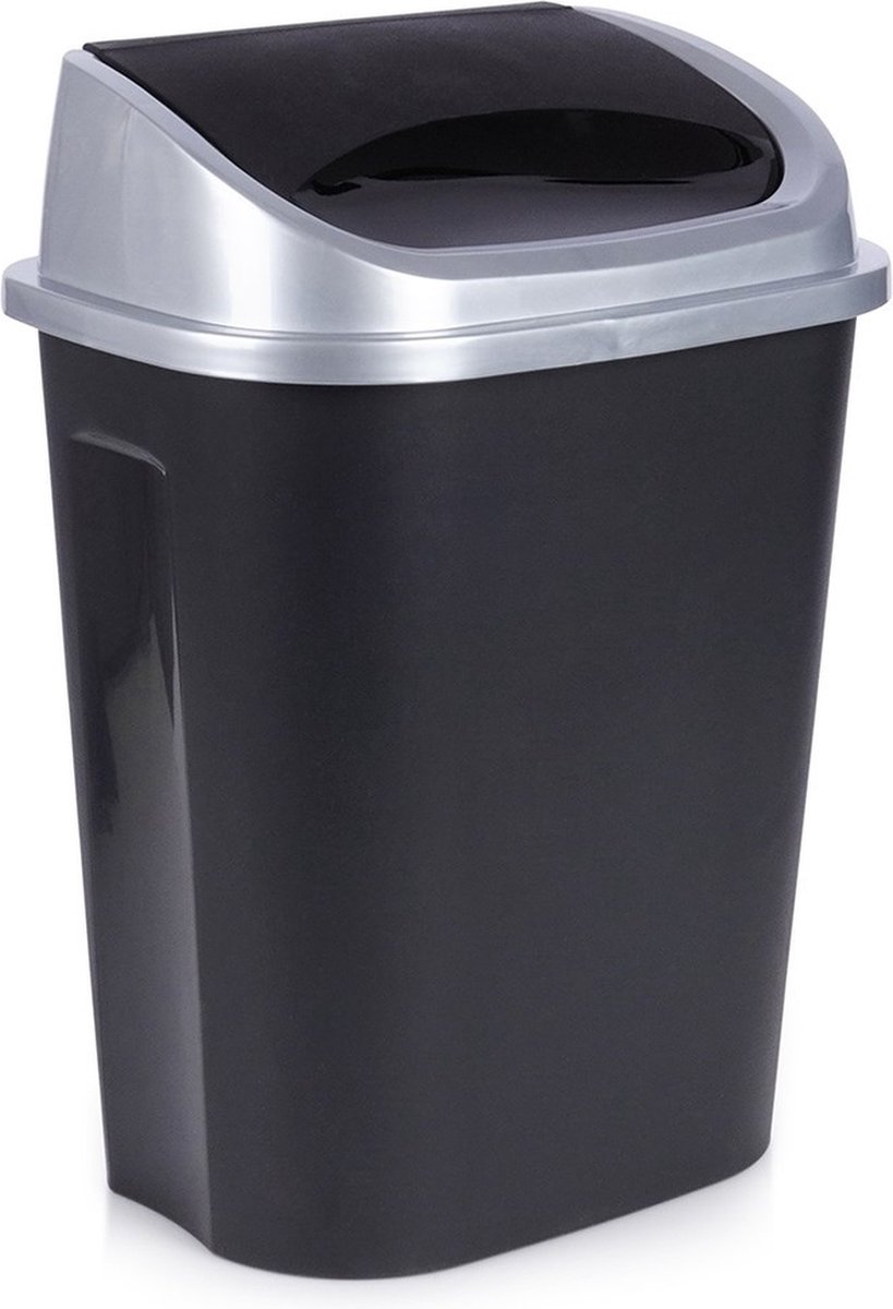 Goedkoopste Prullenbak Plastic Zwart 25 l - Afvalmand - Afvalemmer