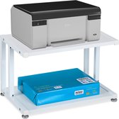 printertafel - 2 etages - tot 20 kg per etage - printerkastje - printerstandaard - wit
