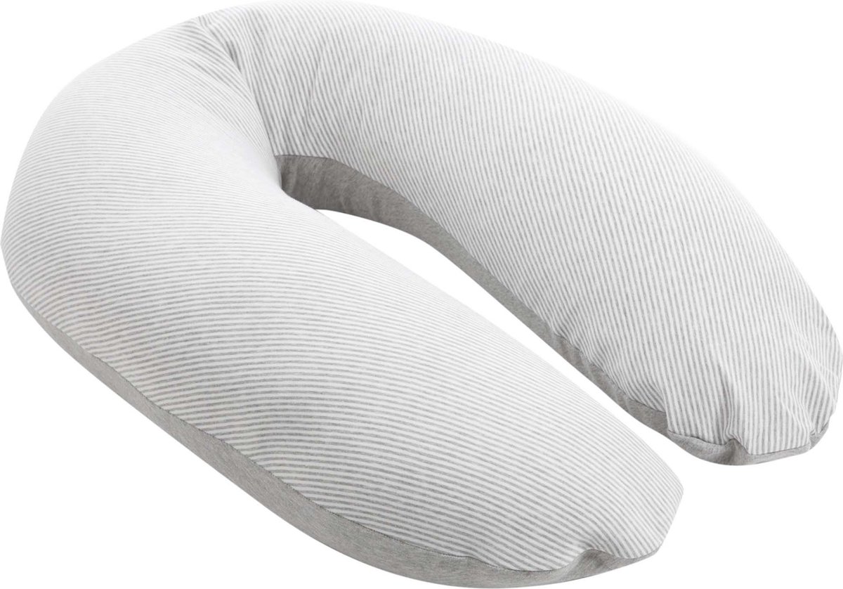 Goedkoopste Doomoo Buddy - Voedingskussen - Zwangerschapskussen - Zijslaapkussen met superfijne en extra stille microkorrels - Bio katoen - 180cm - Classic Grey