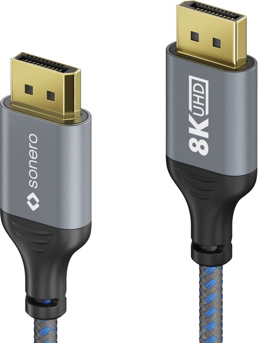 sonero SPC-DP110-020, 2 m, DisplayPort, DisplayPort, Mannelijk, Mannelijk, 7680 x 4320 Pixels