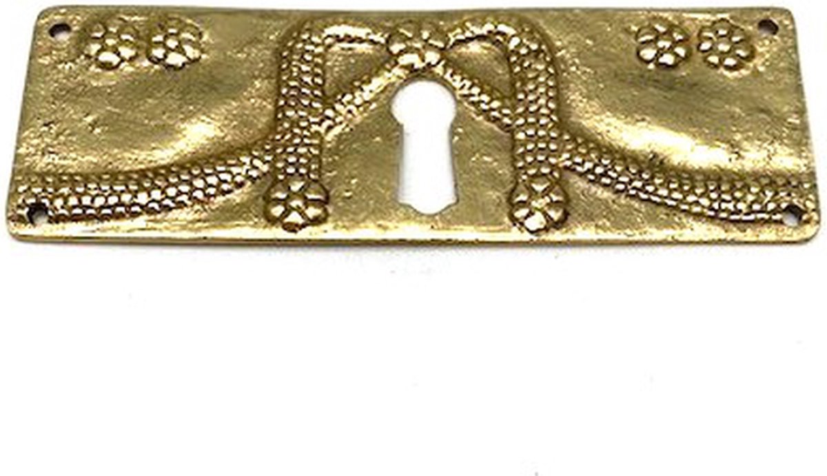 Parts & Pieces Sleutelplaat Messing glanzend horizontaal Bloemenregen 93x31mm