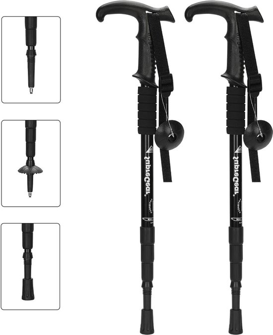 HIKEMAN Dekzeilstokken, tentstokken - aluminium campingstokken, luifelstangen, luifelstokken, verstelbare telescopische 92-280 cm, voor outdoor camping, backpacken luifel (2 stuks, grijs