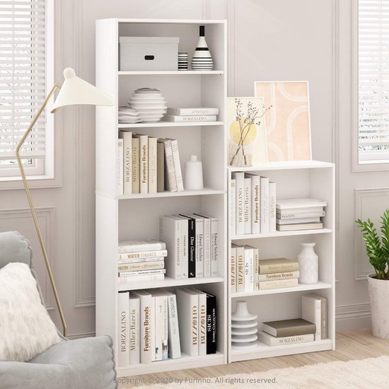 Furinno JAYA Simple Home Bookcase with 5 Shelves, White