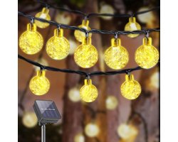 Lichtsnoer op zonne-energie voor buiten - Tuin Solar-kettinglicht kristallen bollen - 20 leds 5 m IP44 8 modi lichtketting - Binnen en buiten - Tuin Terras Balkon Bruiloft lampionnen voor buiten
