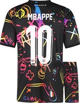 Frankrijk Voetbaltenue Mbappe - Mbappe Tenue - Gaming Tenue - Voetbaltenue Kinderen - Shirt en Broekje - Jongens en Meisjes - Volwassenen - Heren en Dames-128