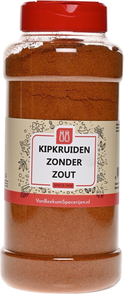 Goedkoopste Van Beekum Specerijen - Kipkruiden Zonder Zout - Strooibus 450 gram