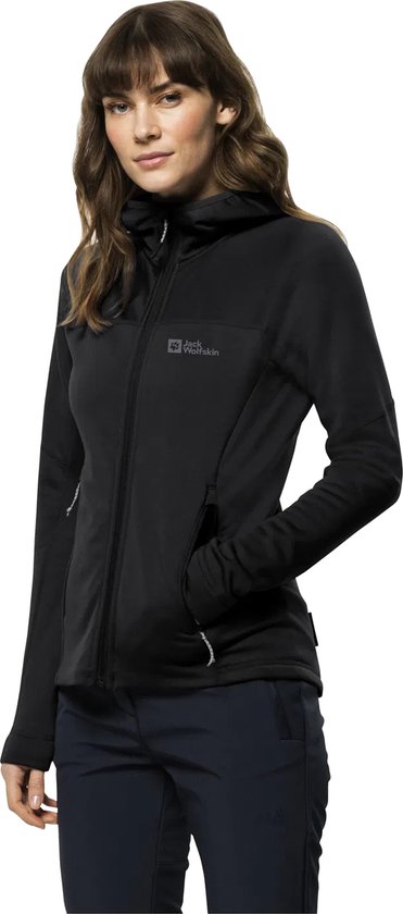 Jack Wolfskin Hirschberg Hooded FZ W 1710871-6000, Vrouwen, Zwart, Fleece, maat: M