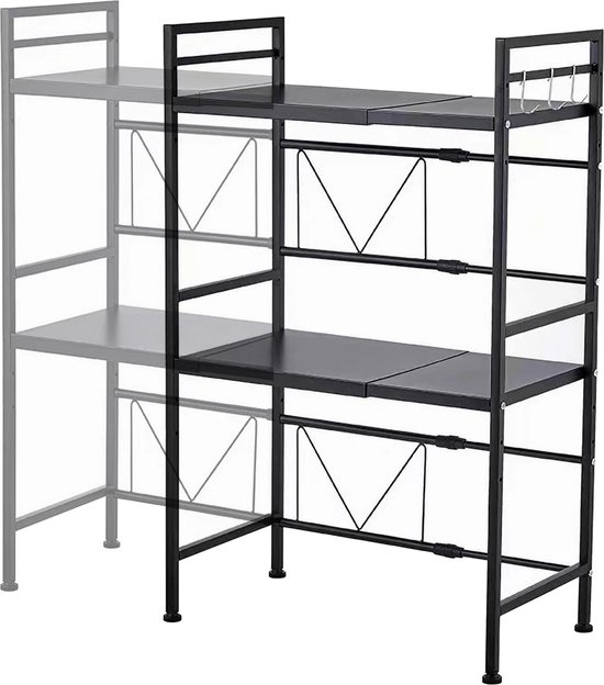 Magnetron rek Sorsele keukenrek 79x40-63x32 cm zwart [en.casa] | bol