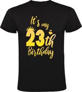 Happy Birthday Goud 23 jaar Heren T-shirt - verjaardag - cadeau - feest