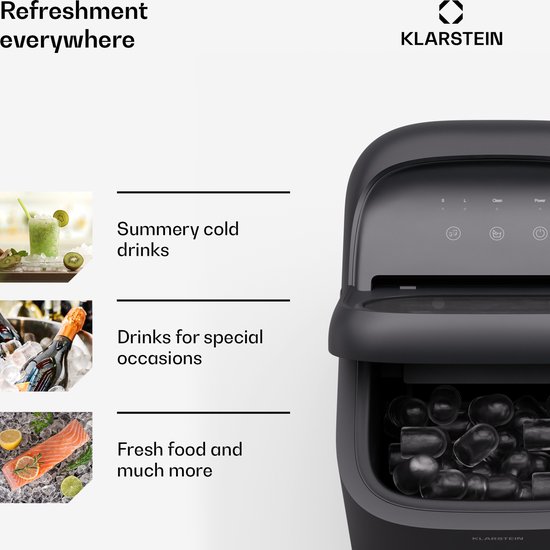 Klarstein Sparkice Ijsblokjesmachine - 2 Modi - Automatische reiniging 15 kg per 24 uur - Zwart van Merkloos — afbeelding 5