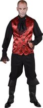 Magic By Freddy's - Vampier & Dracula Kostuum - Spinnenweb Halloween Gilet Rood Man - rood - Extra Small / Small - Halloween - Verkleedkleding
