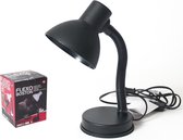 Gerim Bureaulamp - zwart - 16 x 12 x 30 cm - buigbare leeslamp