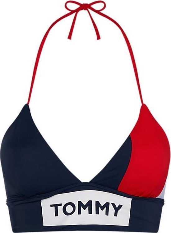 Enten vuist slaap Tommy Hilfiger logo bikinitop longline triangle - blauw/wit/rood | bol.com