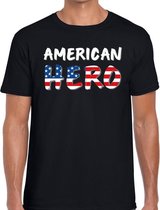 American hero tekst t-shirt zwart heren S