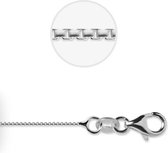 Jewels Inc. - Venetiaan Ketting met Karabijnsluiting - 1.0mm Dik - Lengte 50cm - Gerhodineerd Zilver 925