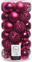 Kerstballen Mix (6cm) 37 Stuks Super Roze