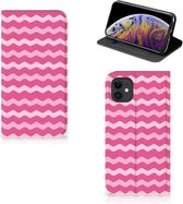 iPhone 11 Hoesje met Magneet Waves Pink