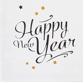 AMSCAN - 20 goudkleurige Happy New Year servetten