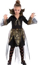 CARNIVAL TOYS - Vampier spinnenweb kostuum voor meisjes - 110 (3-4 jaar) - Kinderkostuums