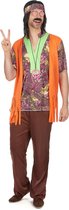 LUCIDA - Bruin-oranje hippie kostuum voor heren - M/L