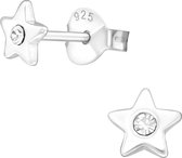 Joy|S - Zilveren petit ster oorbellen 5 mm met kristal