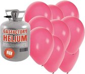 Helium tank met 30 roze ballonnen - Roze - Heliumgas met ballonnen voor een thema feest