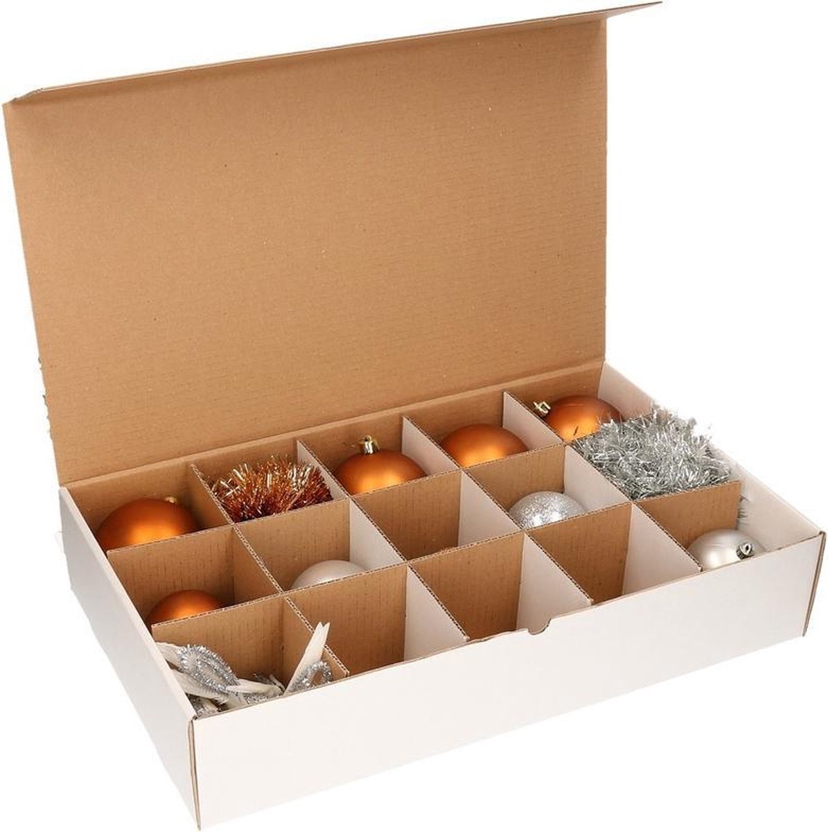 Kerstballen Opbergbox 2x Vakjesdoos voor 15 Kerstballen van 10 cm