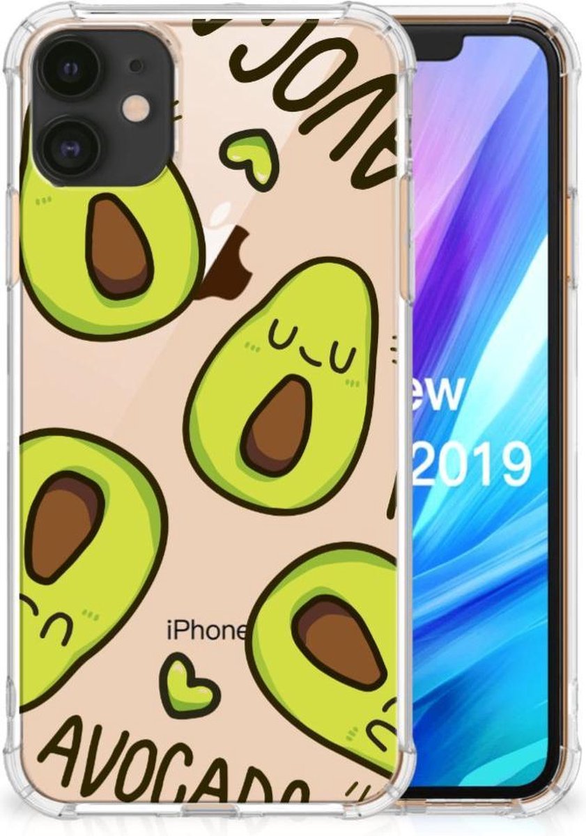 Back Cover voor Apple iPhone 11 Stevig Bumper Hoesje Avocado Singing