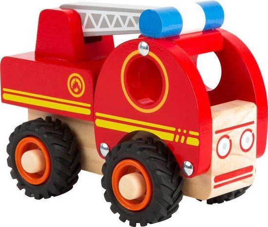 | Houten speelgoed auto Brandweer auto FSC Houten speelgoed met een missie!