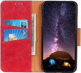 Wallet bookcase geschikt voor Apple iPhone 11 Pro Max - rood +  Glazen Screenprotector