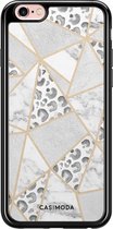 iPhone 6/6s siliconen zwart hoesje - Stone & leopard print | Apple iPhone 6/6s case | TPU backcover transparant
