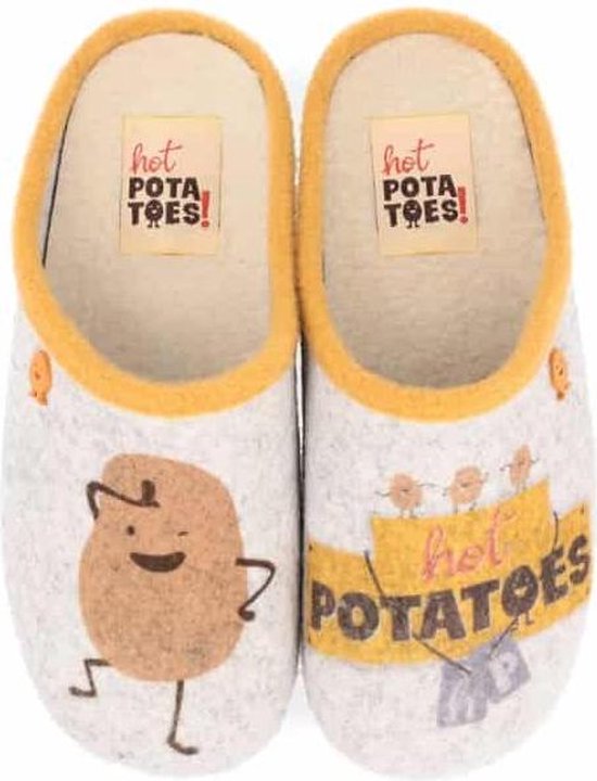 Hot Potatoes HP 57057 grijs geel pantoffels meisjes (HP 57057)
