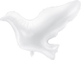 PARTYDECO - Witte aluminium duif ballon - Decoratie > Ballonnen