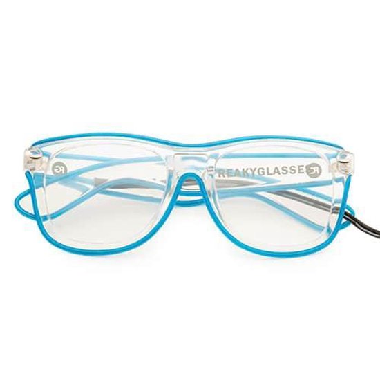 ® | Basic el-wire spacebril zwart | neon blauw
