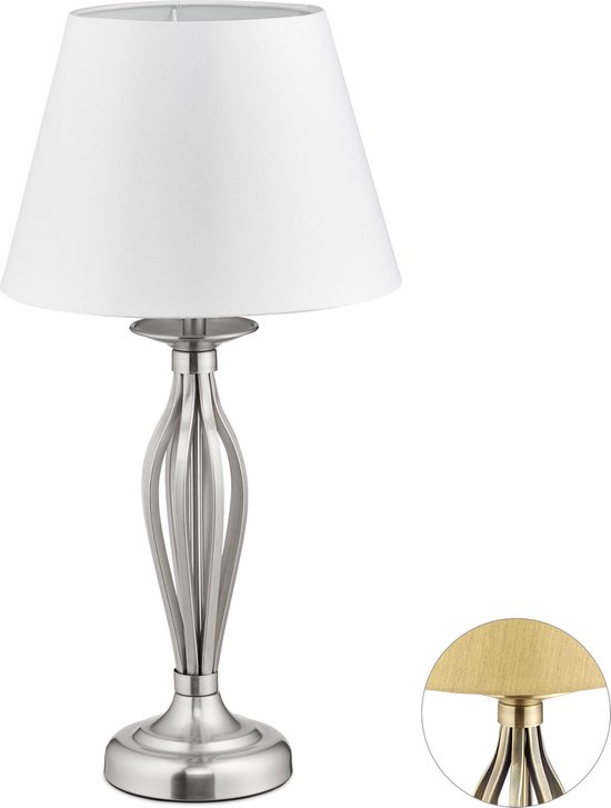 relaxdays schemerlamp antiek - sfeerlamp stoffen lampenkap - E27 fitting -  design lamp... | bol.com