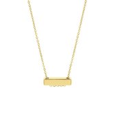 Stalen ketting&hanger goldplated bar vierkant 20mm