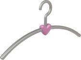 De Kledinghanger Gigant - 8 x Garderobehanger Eve kunststof zilver / roze, 45 cm