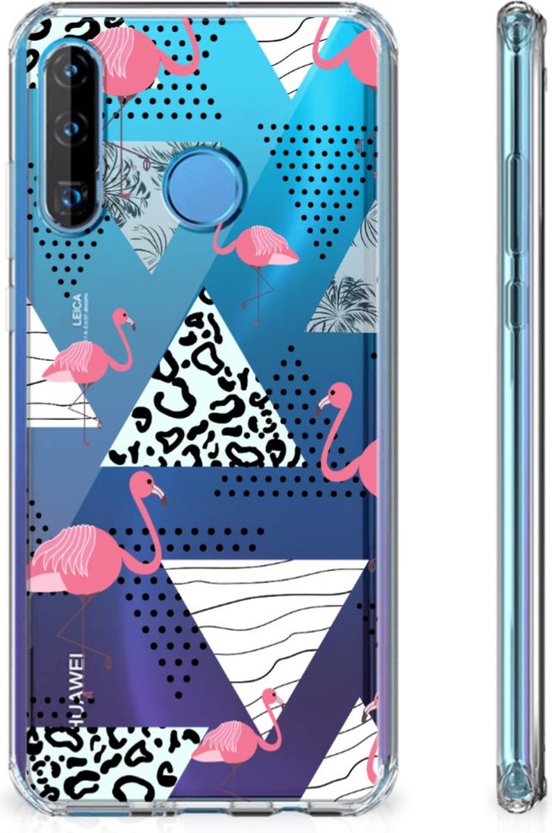 Huawei P30 Lite Case Anti-shock Flamingo Triangle