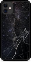 iPhone 11 Hardcase hoesje Black Space Marble - Designed by Cazy