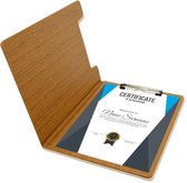 Goodline® - A4 Klembord met Omslag Rapportmap / Diplomamap / Certificaat Mappen - Houtpatroon Bruin