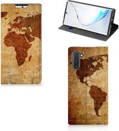 Book Cover Geschikt voor Samsung Galaxy Note 10 Wereldkaart